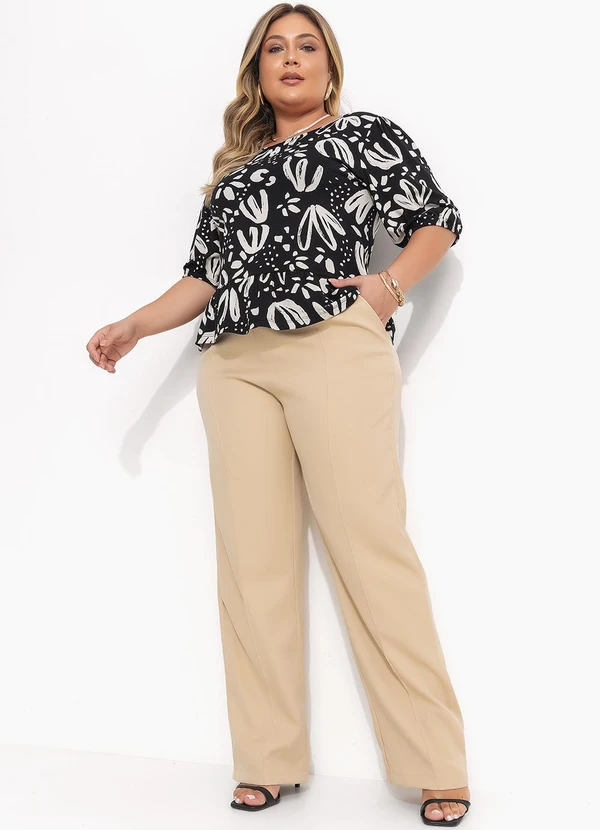 Quintess - Blusa Floral Artístico em Malha de Viscose 10