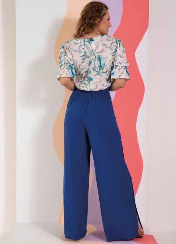 Quintess - Blusa Floral Botânico Decote com Abertura em V 4