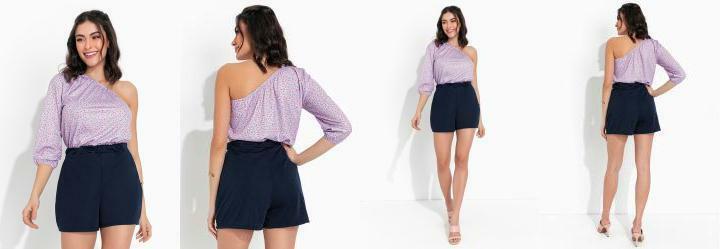 Blusa Floral com um Ombro S