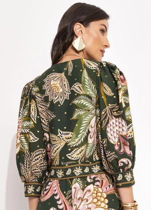 Farm - Blusa Floral Delhi Verde - FARM