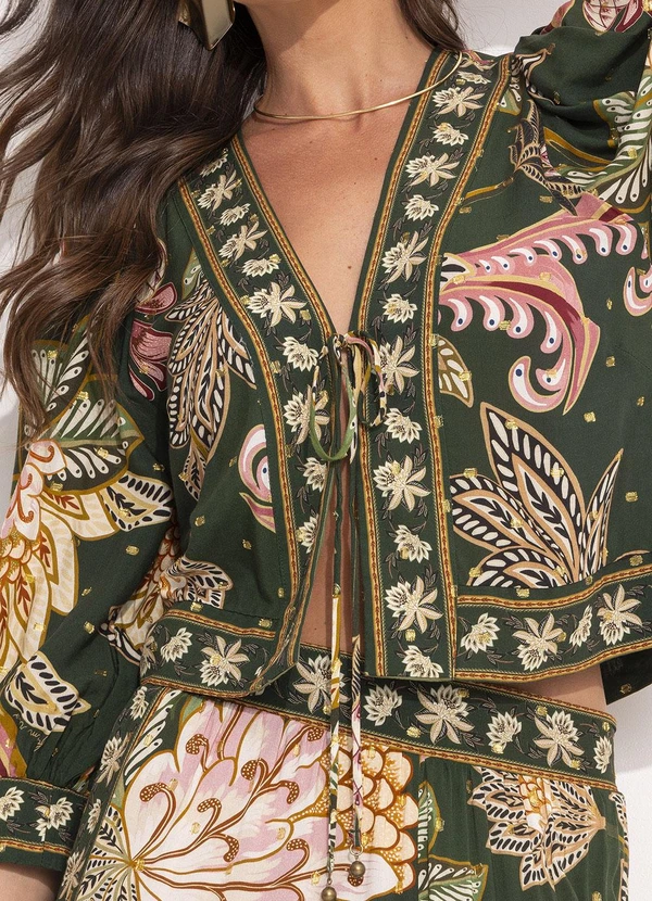 Farm - Blusa Floral Delhi Verde 11