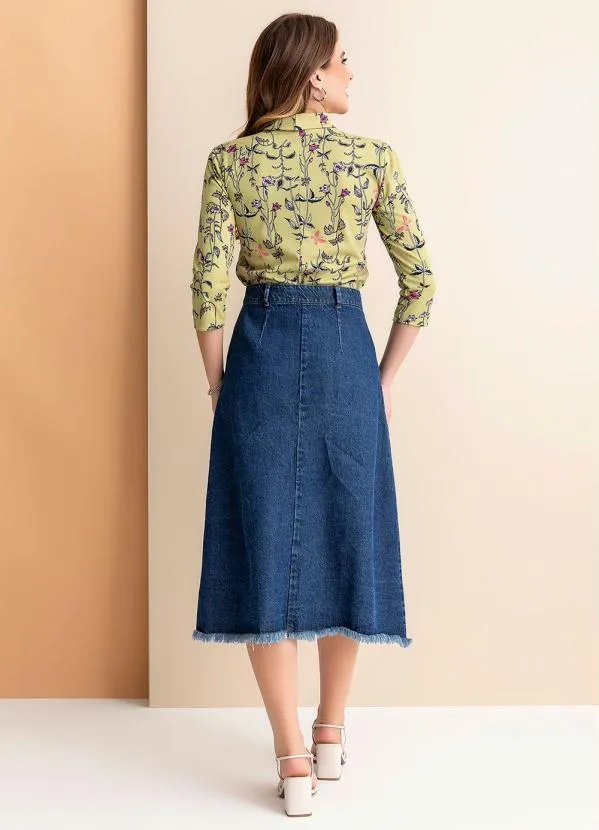 Rosalie - Blusa Floral Verde em Malha 4