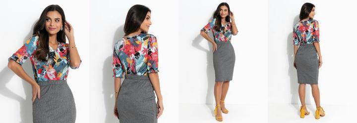 Blusa Folha Vermelha Manga 3/4