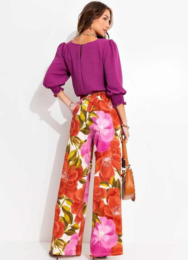 Quintess - Blusa Fúcsia em Crepe Plano 4