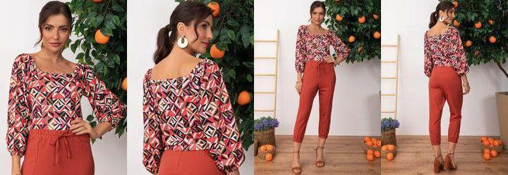 Blusa Geomtrico Colorido em Malha