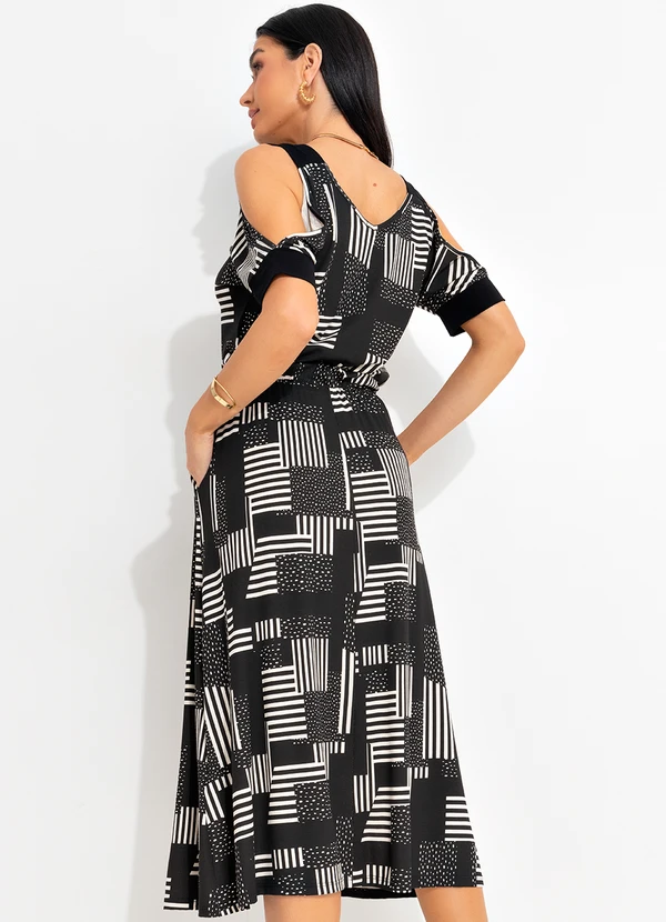 bonprix - Blusa Geométrico P&B em Malha de Viscose 4