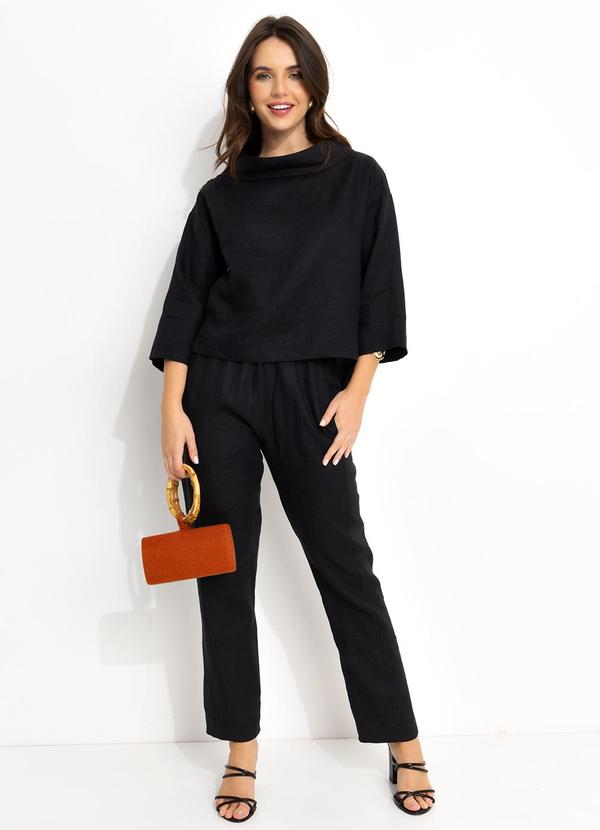 Souq - Blusa em Linho Preto 6