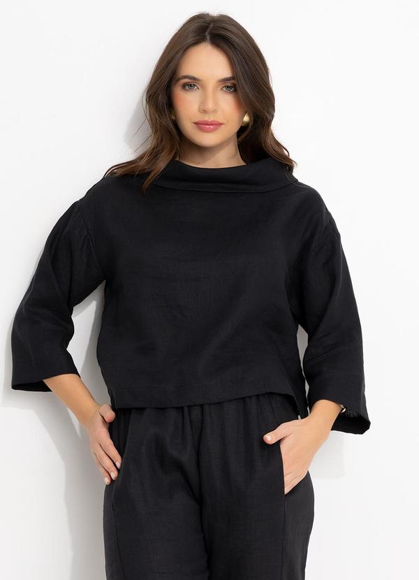 Souq - Blusa em Linho Preto 7