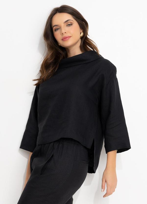 Souq - Blusa em Linho Preto 8