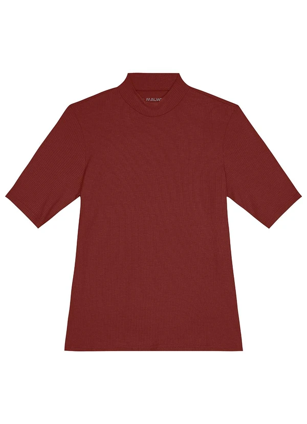 Malwee - Blusa Justa Canelada Bordô