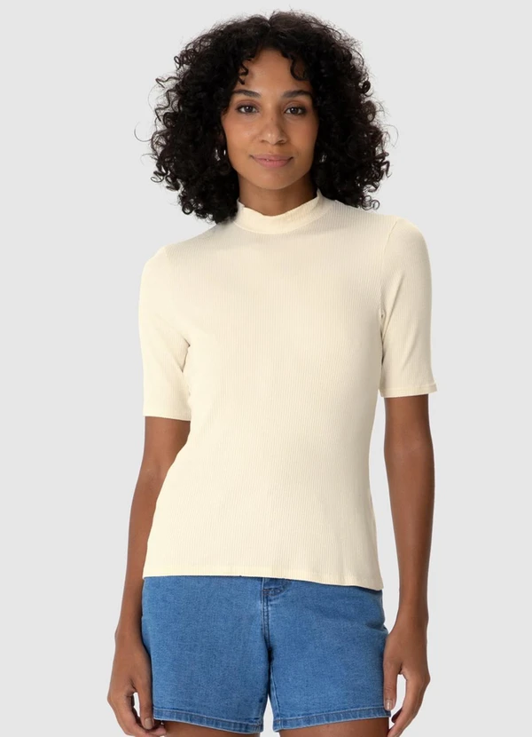 Malwee - Blusa Justa Canelada Off White