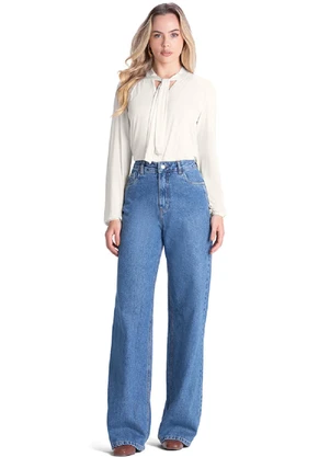 Outlet - Blusa Laço Elegante Feminino Branco - OUTLET