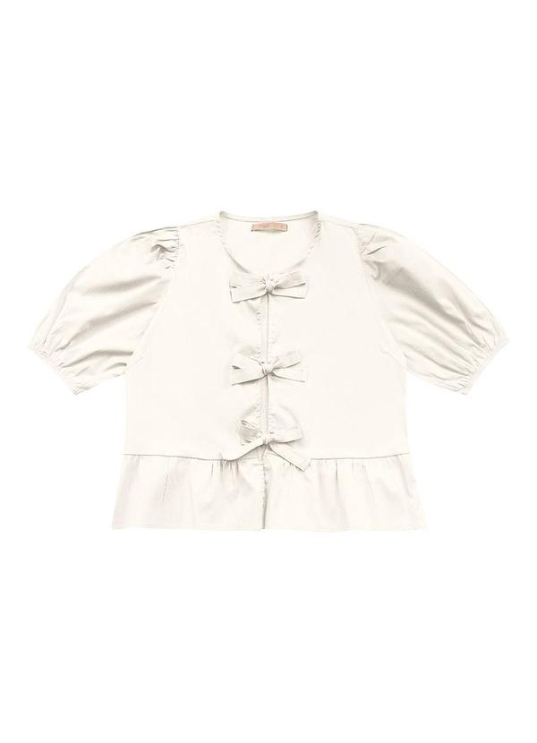 Angel - Blusa Lacos Tricoline Branco