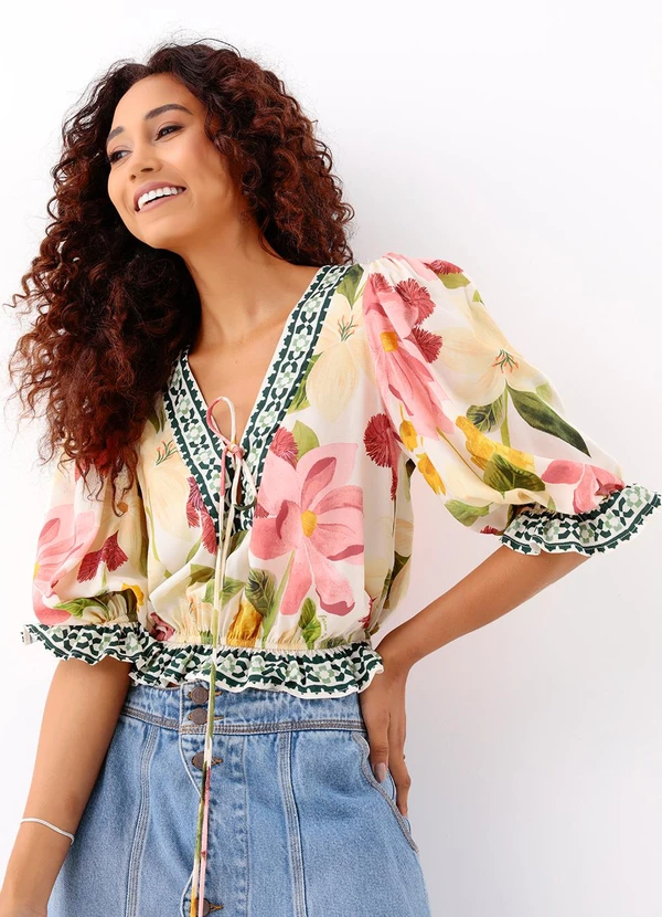 Farm - Blusa Lenço Floral Biriba