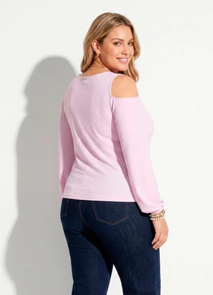 Quintess - Blusa Lilás com Ombro Vazado - QUINTESS