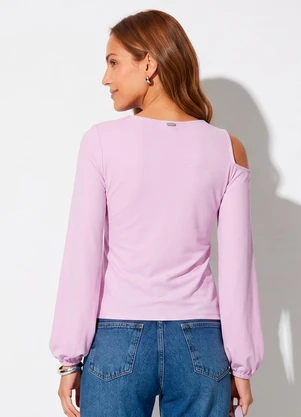Quintess - Blusa Lilás com Ombro Vazado - QUINTESS