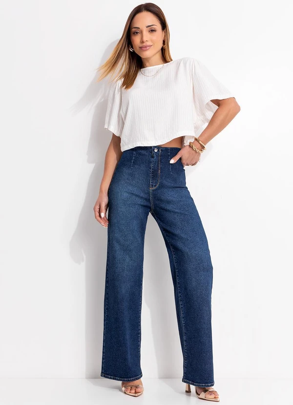 Quintess - Blusa Listrado Off White em Viscose Plana 6