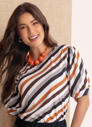 Blusa Listras Color com Manga 3/4