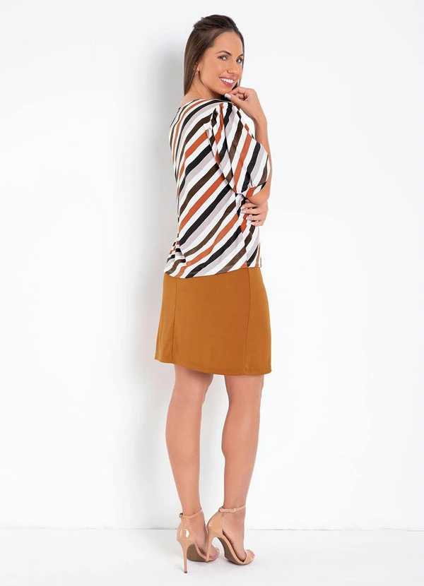 Moda Pop - Blusa Listras Color com Manga 3/4 8