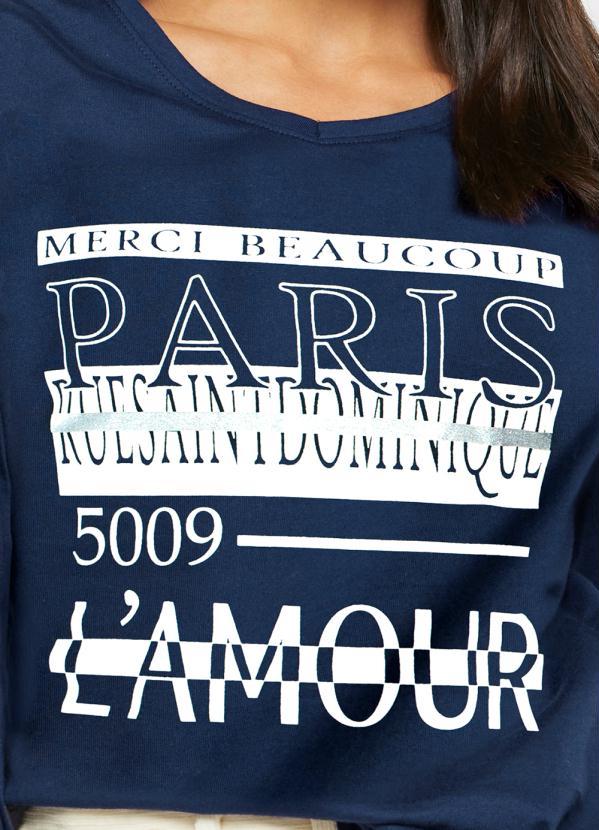 bonprix - Blusa Manga 3/4 Azul Marinho 3