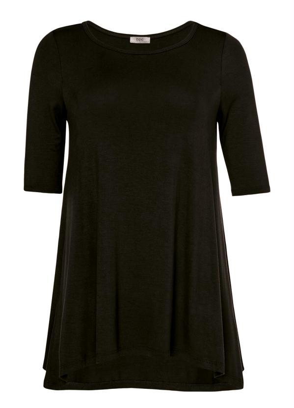 bonprix - Blusa Manga 3/4 com Pontas Laterais Preta 5