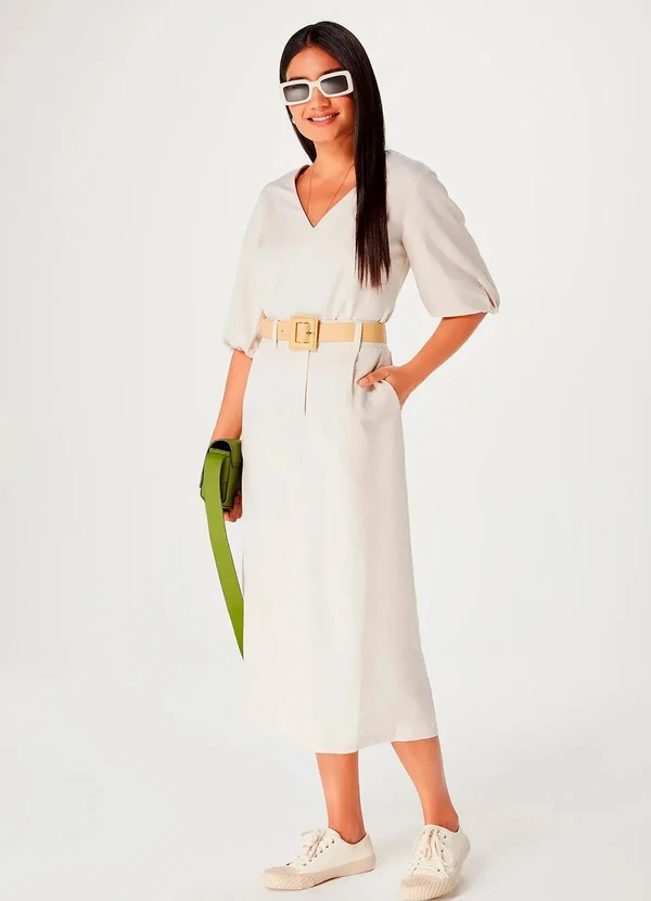 Hering - Blusa Manga 3/4 e Decote V Bege 3