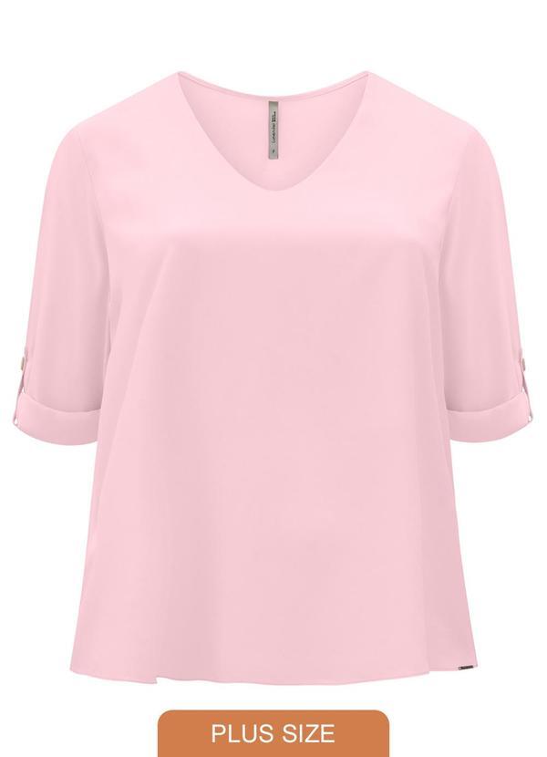Lunender Mais Mulher - Blusa Manga 3/4 Viscose Responsável Rosa
