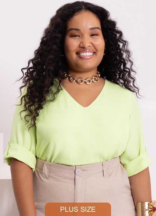 Lunender Mais Mulher - Blusa Manga 3/4 Viscose Responsável Verde