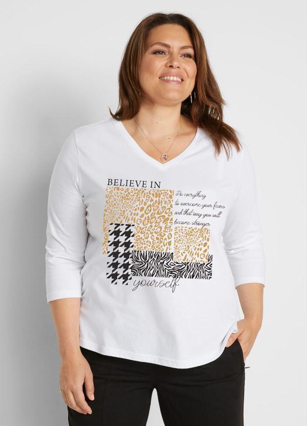 bonprix - Blusa Manga 7/8 Branca 4