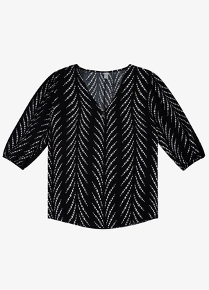 Infinita Cor - Blusa Manga Curta Preto - INFINITA COR