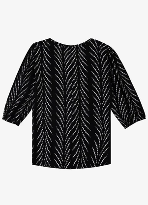 Infinita Cor - Blusa Manga Curta Preto - INFINITA COR
