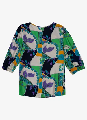 Infinita Cor - Blusa Manga Curta Verde - INFINITA COR