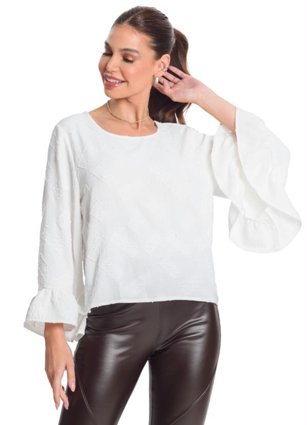Rovitex - Blusa Manga Longa Feminina Bege