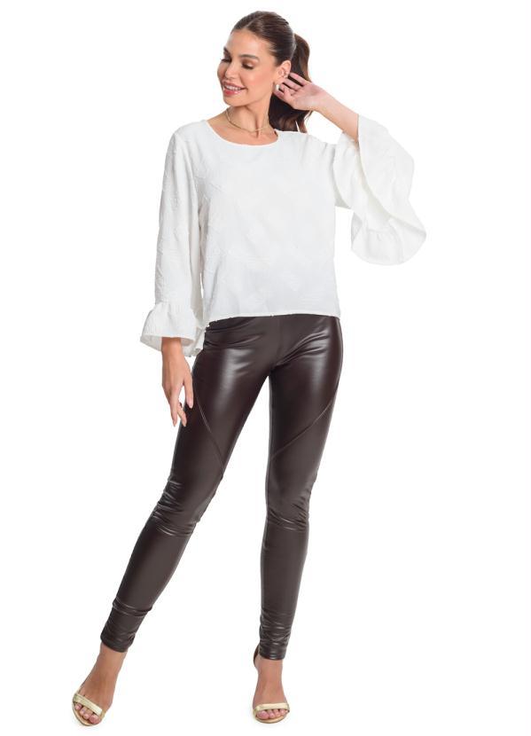 Rovitex - Blusa Manga Longa Feminina Bege 3