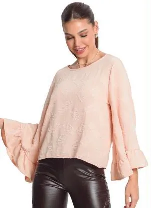 Rovitex - Blusa Manga Longa Feminina Rosa - ROVITEX