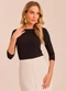 Doce Trama - Blusa Mangas 3/4 Soft Garden em Viscose Preto - variação: Preto