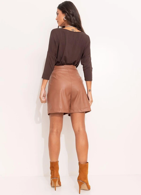 Quintess - Blusa Marrom em Malha de Viscose 4