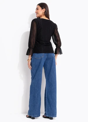 Quintess - Blusa Marrom em Tule - QUINTESS