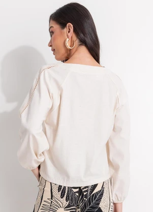 Quintess - Blusa Natural em Linho - QUINTESS
