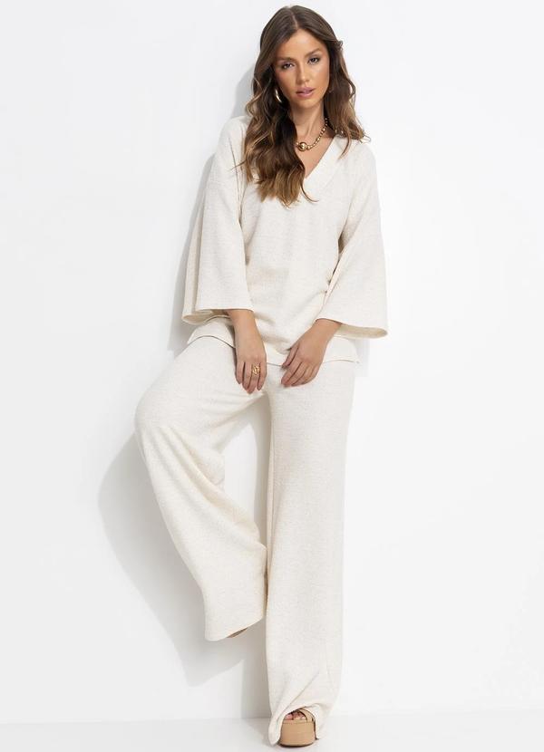 Quintess - Blusa Natural em Malha Tweed 10