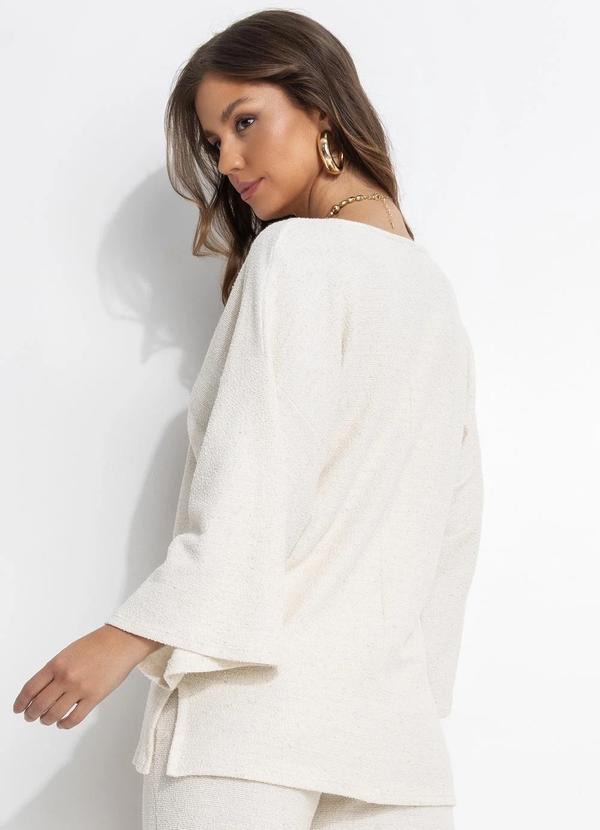 Quintess - Blusa Natural em Malha Tweed 2