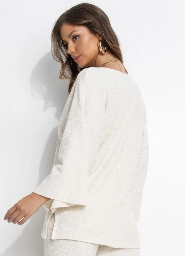 Quintess - Blusa Natural em Malha Tweed 10