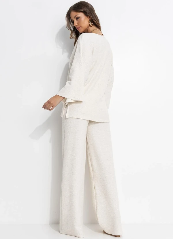 Quintess - Blusa Natural em Malha Tweed 8