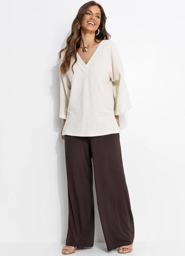 Quintess - Blusa Natural em Malha Tweed 5