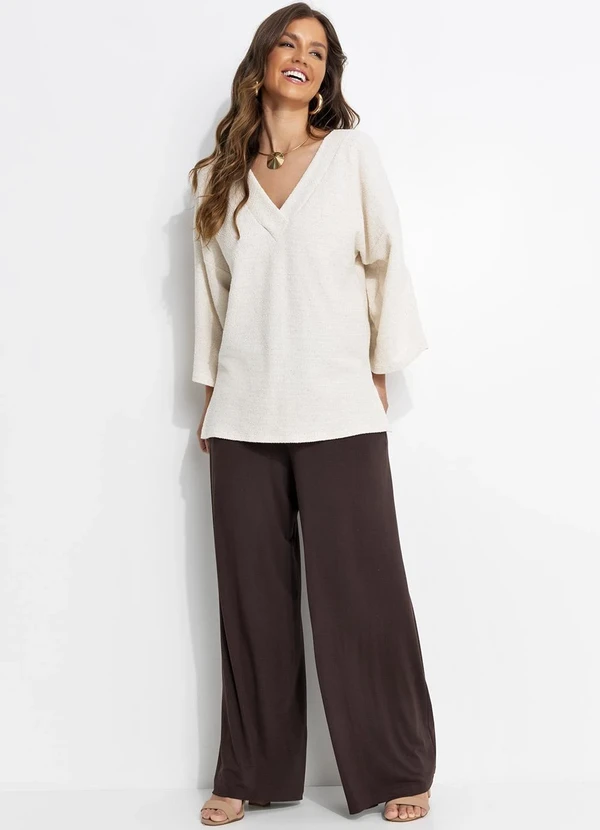 Quintess - Blusa Natural em Malha Tweed 7