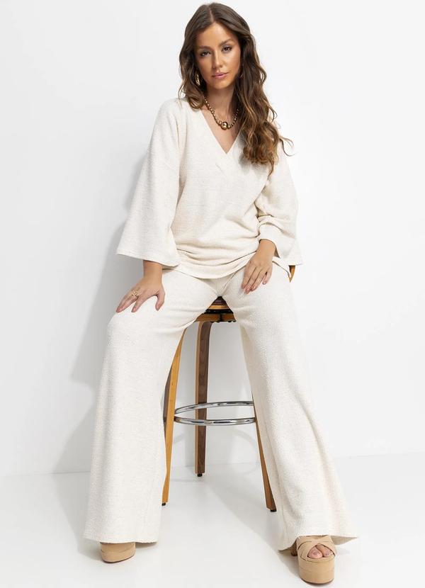 Quintess - Blusa Natural em Malha Tweed 7