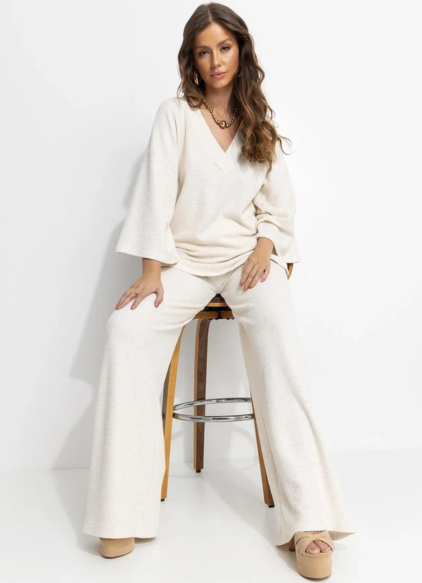 Quintess - Blusa Natural em Malha Tweed 3