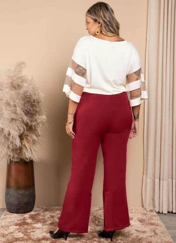 Quintess - Blusa Off White com Detalhes em Tule nas Mangas 15