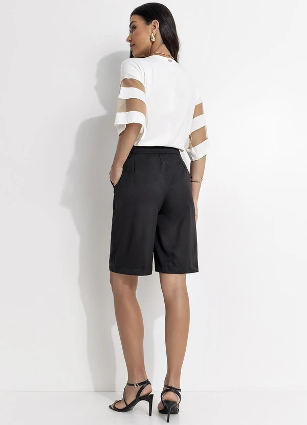 Quintess - Blusa Off White com Detalhes em Tule nas Mangas 5