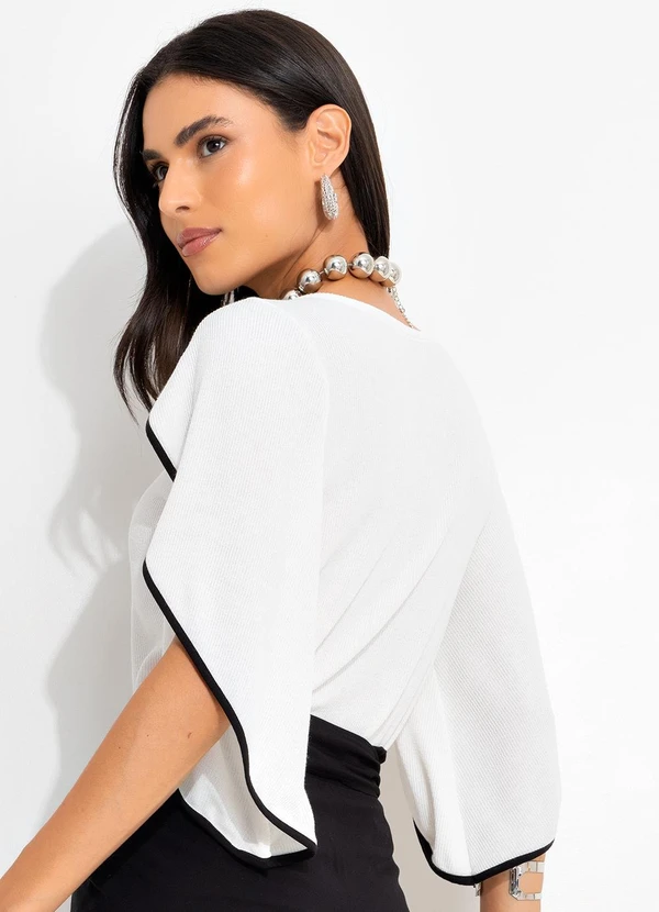 Quintess - Blusa Off White em Malha Texturizada 12